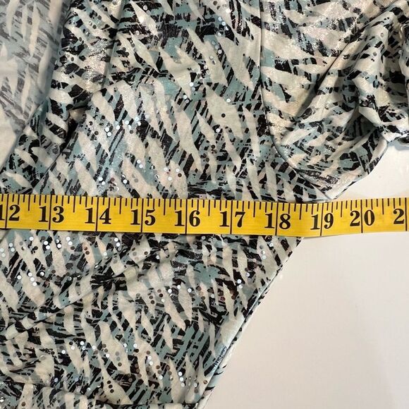 Vintage Y2K Fairy Sparkle Top Sz M Surplice Abstract Flowy Lightweight 90s Boho - Picture 5 of 9